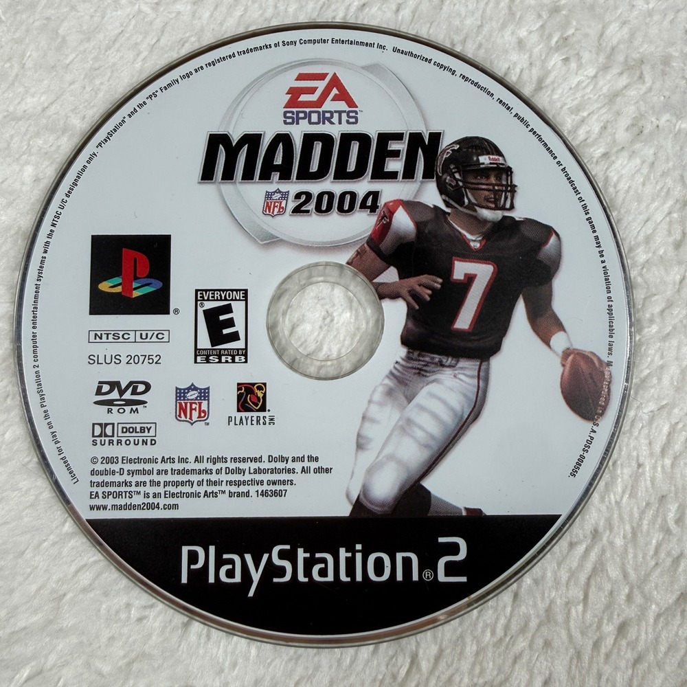 EA Sports Madden NFL 2004 PS2 Silver Michael Vick Atlanta Falcons Disc Only